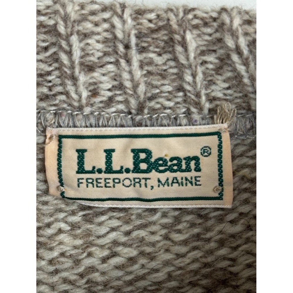 Vintage‎ L.L. Bean Wool Blend Sweater Size XS-Small Brown Heather Crewneck USA - Picture 5 of 8